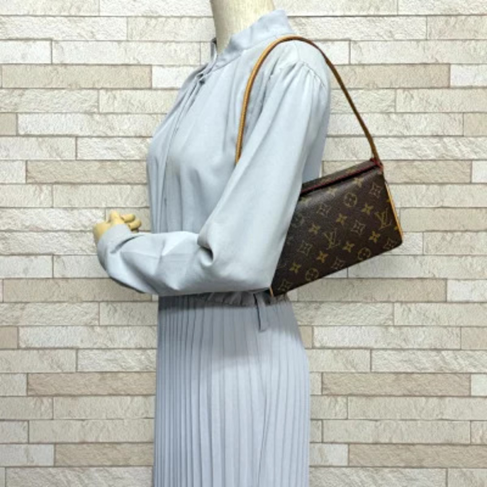 Louis Vuitton Shoulder Recital Monogram Bag Canvas Brown